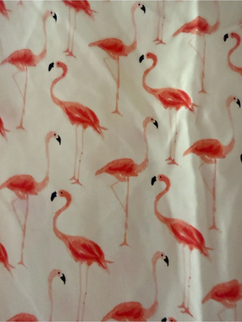 Kate Spade Cream Short-Sleeve Top with Pink Flamingo Print